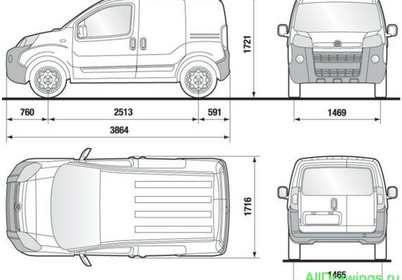 Fiat Fiorino (2008) (Fiat Fiorino (2008)) there are drawings of the car